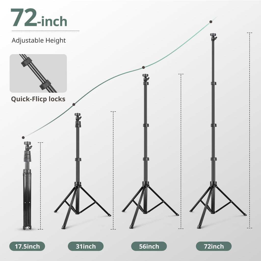 SENSYNE 62" Phone Tripod, Extendable Selfie Stick with Wireless Remote