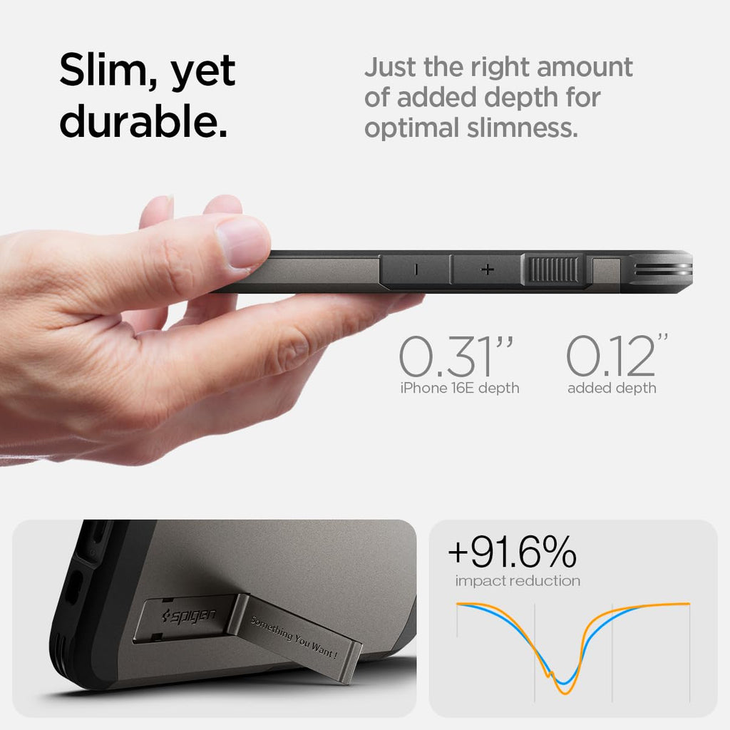 Spigen Tough Armor MagFit for iPhone 15 Pro Case, Metal Slate