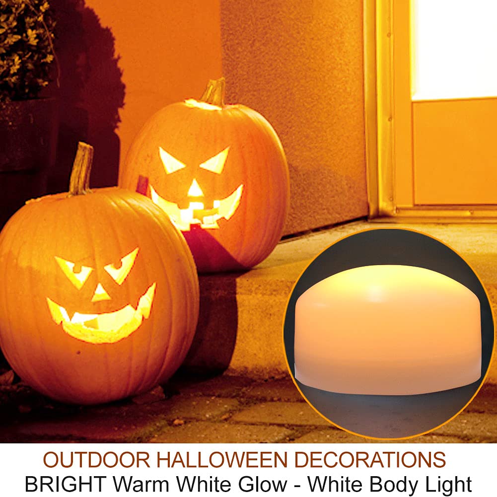 2-Pack Halloween Pumpkin Lights with Remote/Timer - Orange Pumpkin Lights LED Battery Operated Halloween Decor - Jack-O-Lantern Outdoor Decorations