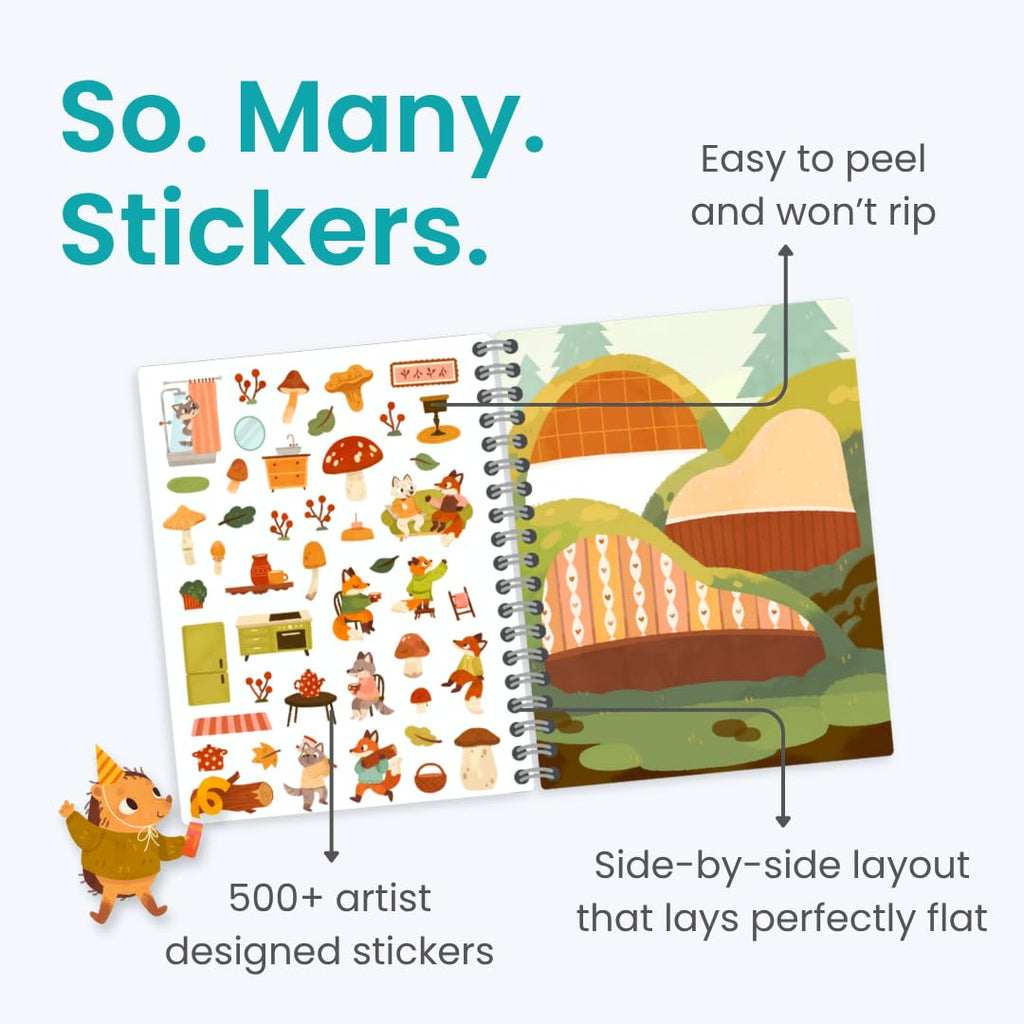 Cupkin Animal Habitats Sticker Book | 12 Coloring & Activity, 500+ Stickers