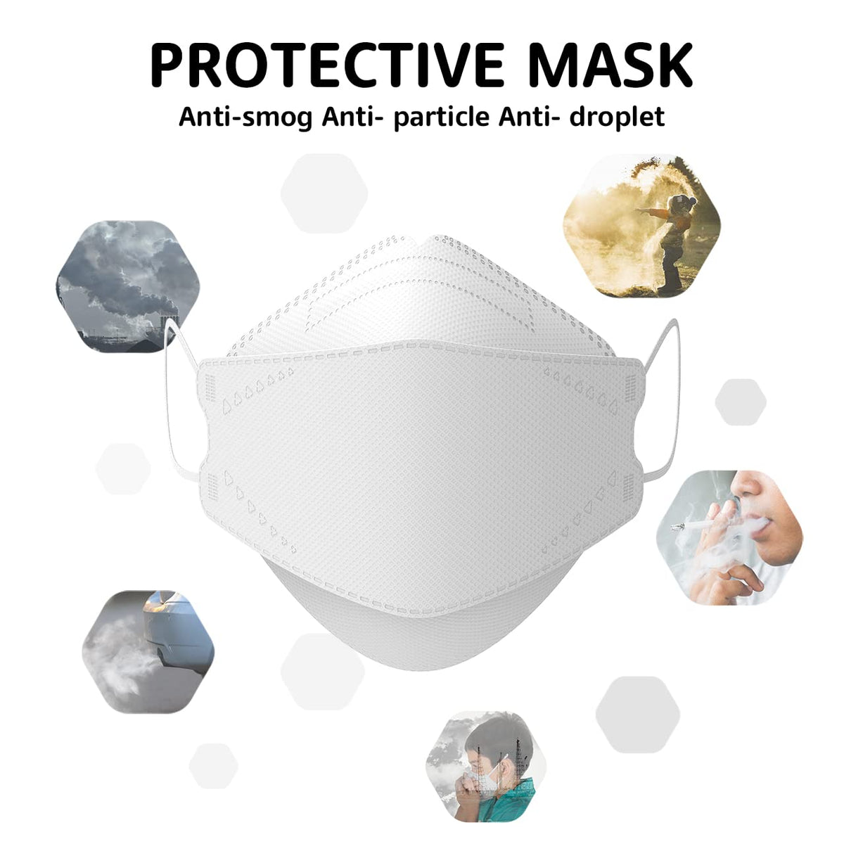 LEVENIS KN95 Face Masks 50 Pack, Breathable Comfortable and Disposable KN95 Mask, Black