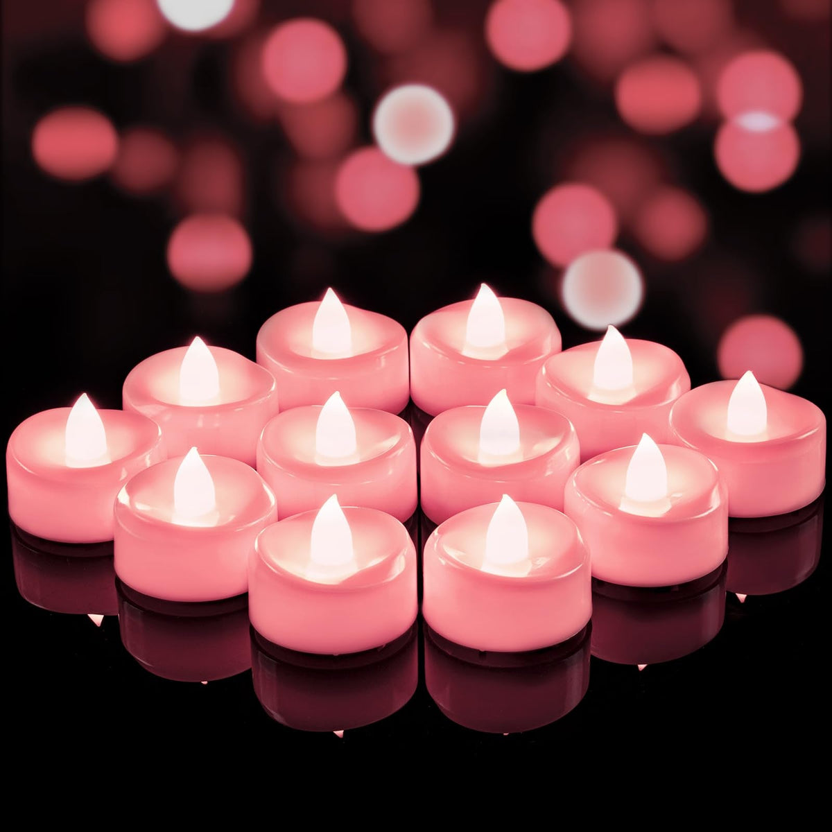 merrynights LED Candles, Tea Lights Candles Battery Operated Bulk, 24-Pack Long-Lasting 200 Hours Flameless Tealight Candles, Realistic Tea Lights for Halloween Christmas Wedding, 1.5'' D X 1.25'' H