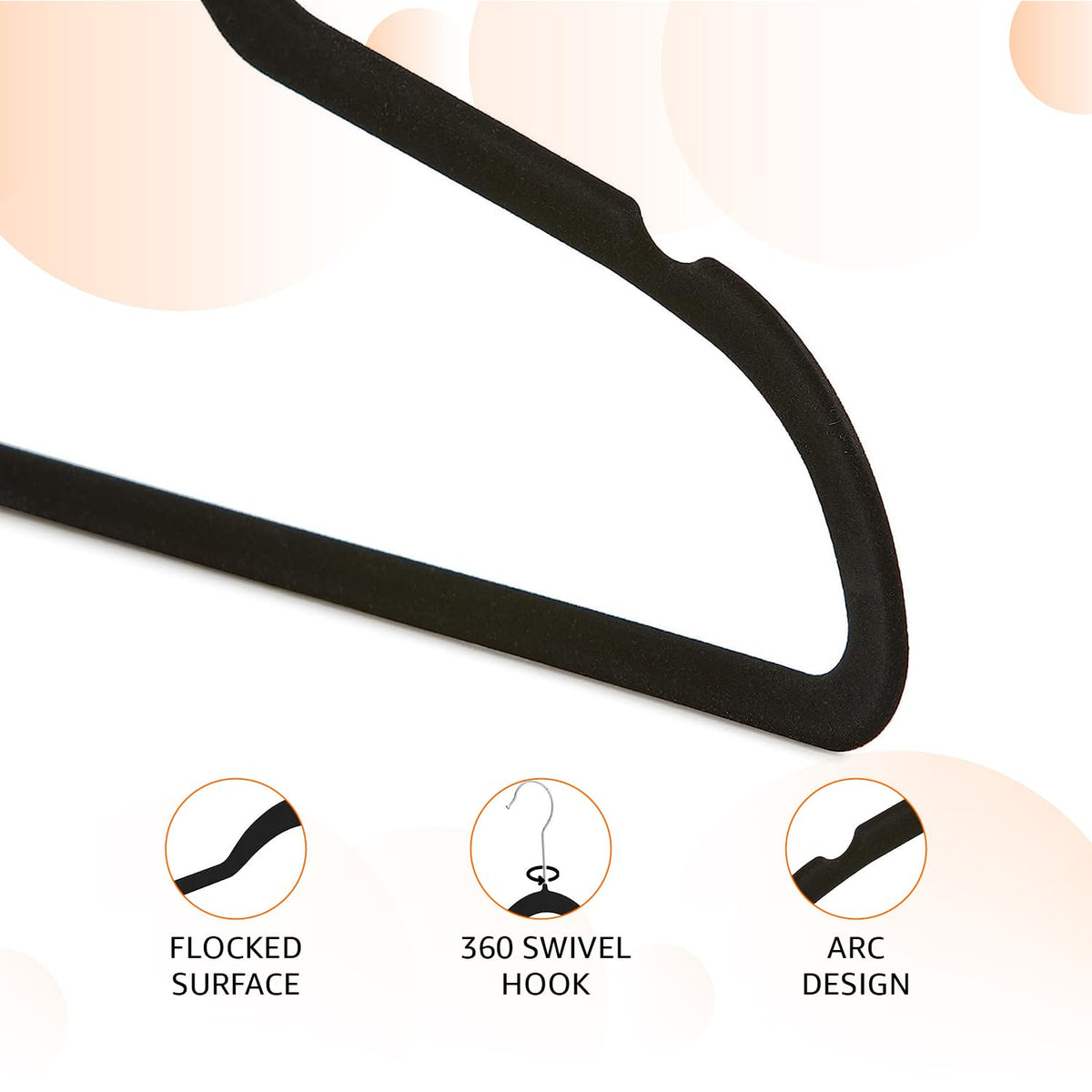 Amazon Basics Slim Velvet Non-Slip Space Saving Suit Clothes Hangers, Sturdy Construction, Navy Blue/Rose Gold, 50-Pack
