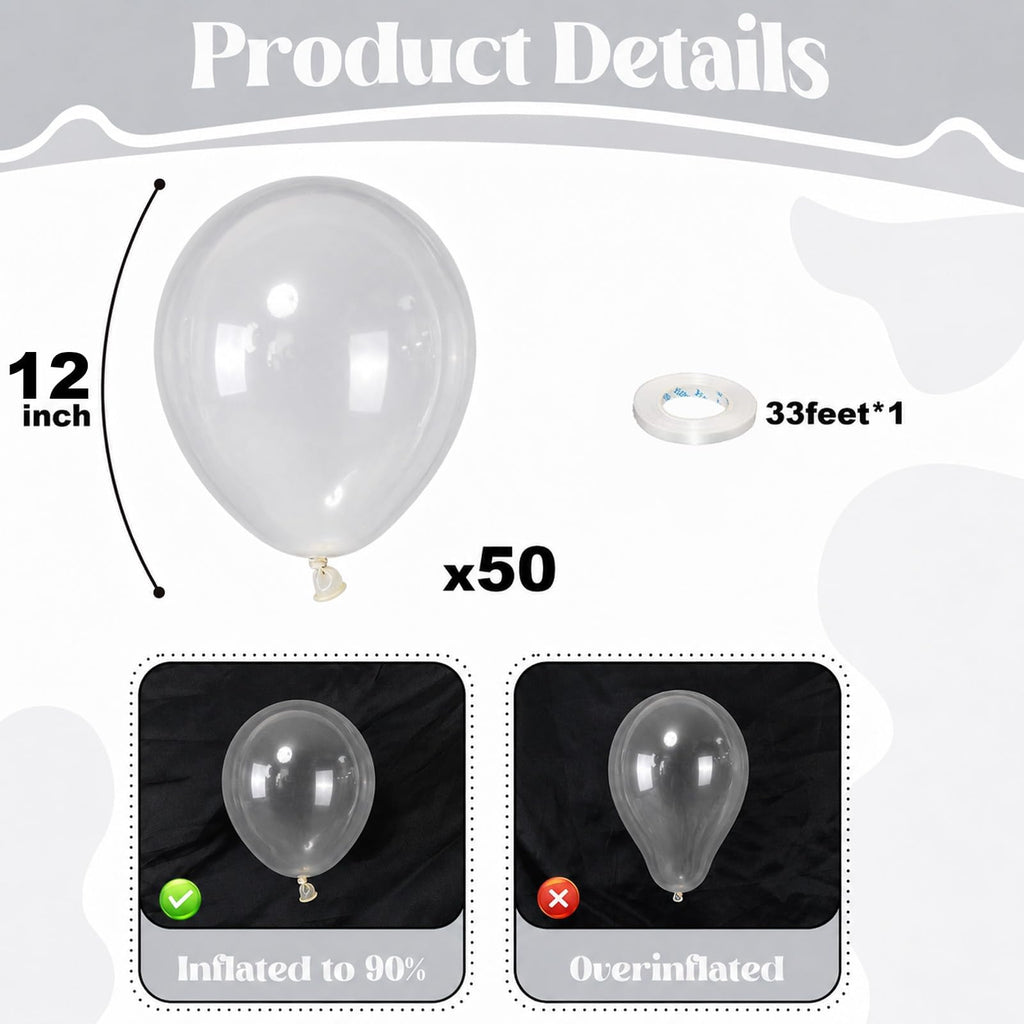 Togvu White Balloons, 50Pack 5 Inch Small Mini Matte White Latex Party Balloons for Wedding Engagement Bridal Baby Shower Anniversary Decorations Supplies