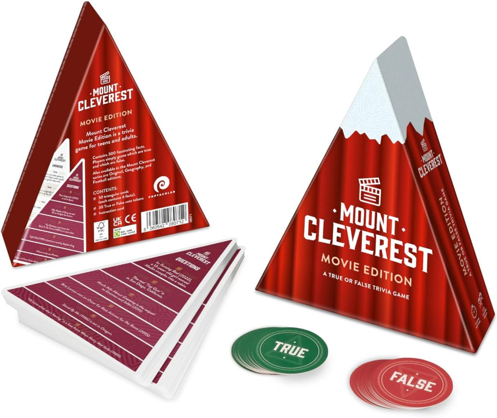 Mount Cleverest® Movie Edition | True or False Trivia Game | Fun Family Card Game |Adults & Kids, Boys & Girls Stocking Stuffer | Party Game, Movie Night, Birthday Gift