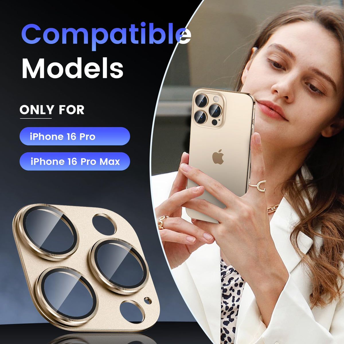 Tensea for iPhone 16 Pro Max/16 Pro/14 Pro Max/14 Pro Camera Lens Protector