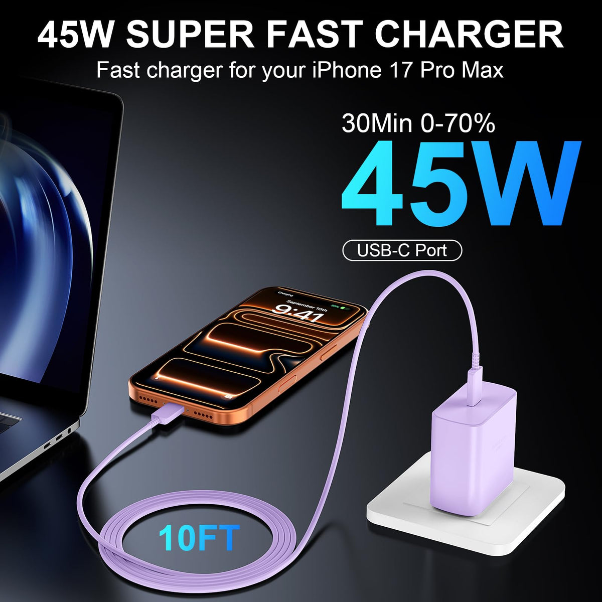 iPhone 18 17 Pro Max Charger Fast Charging 45W USBC iPhone Duo Fast Charger