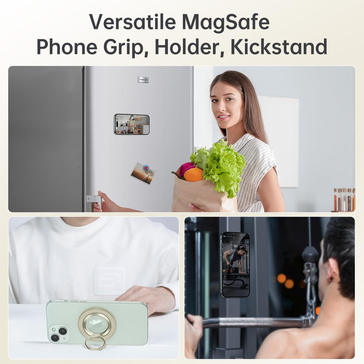 SYNCWIRE for MagSafe Phone Grip, Magnetic Phone Ring Holder Stand Kickstand