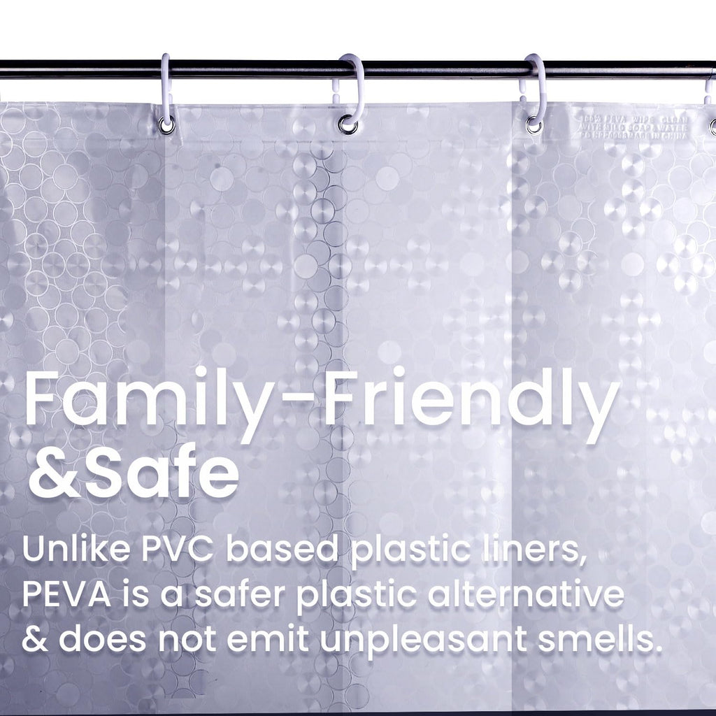 LiBa Shower Curtain PEVA 8G, 72x72 Inch Waterproof Clear