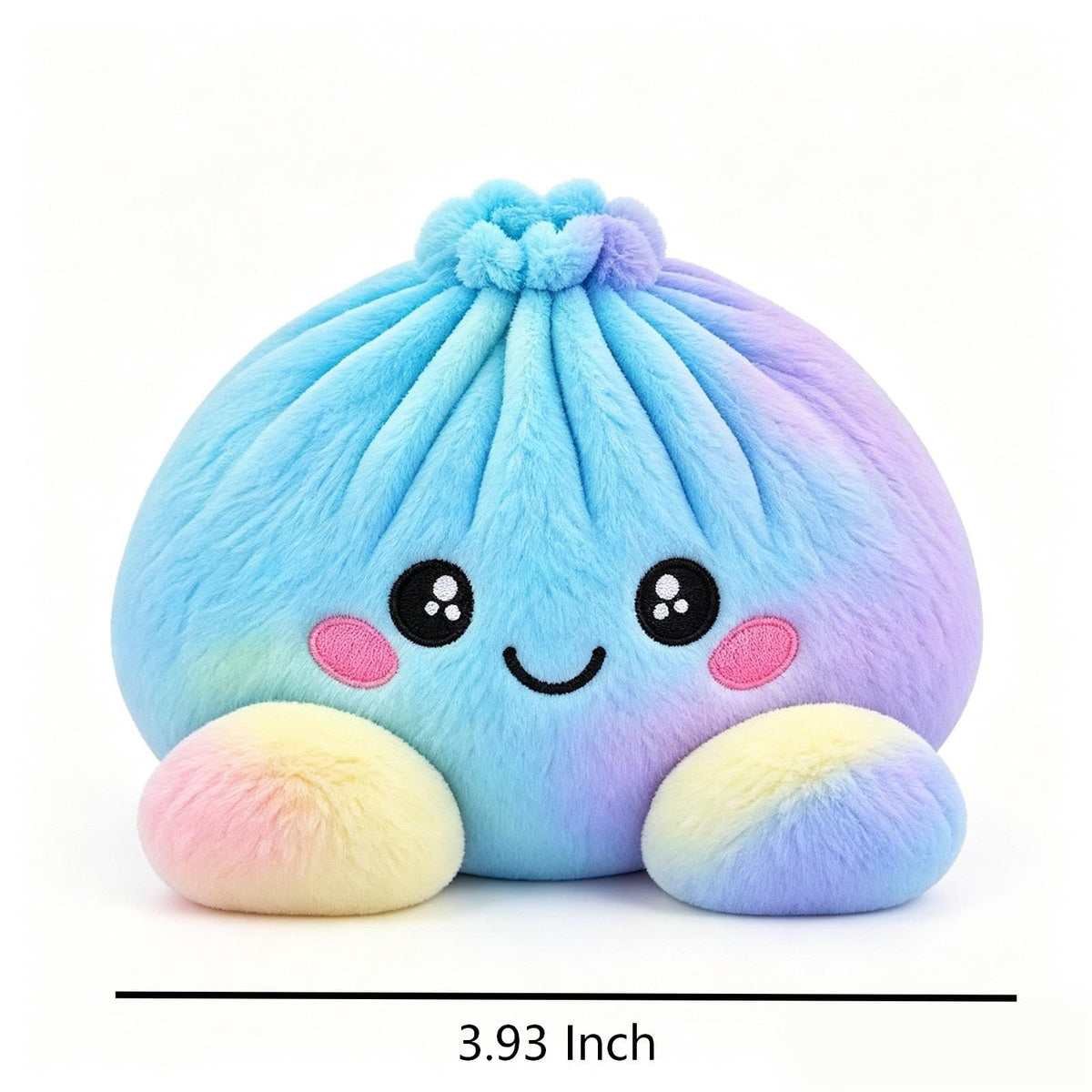Plush Stuffed Dumpling Squishies, 3.94" Big Rainbow Squishes with Steamer