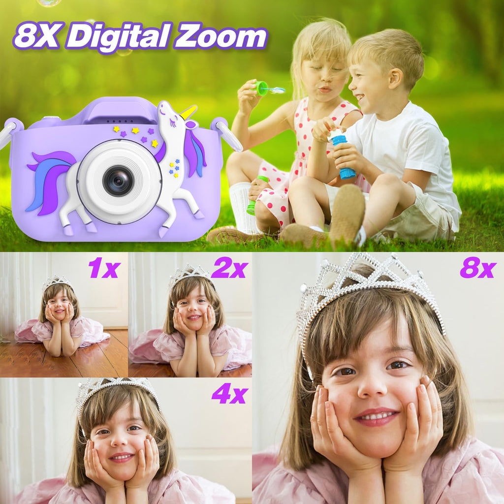Goopow Kids Camera Toys for 3-8 Year Old Girls Boys,Children Digital Video Camcorder Camera with Cartoon Soft Cover, Best Chritmas Birthday Festival Gift for Kids