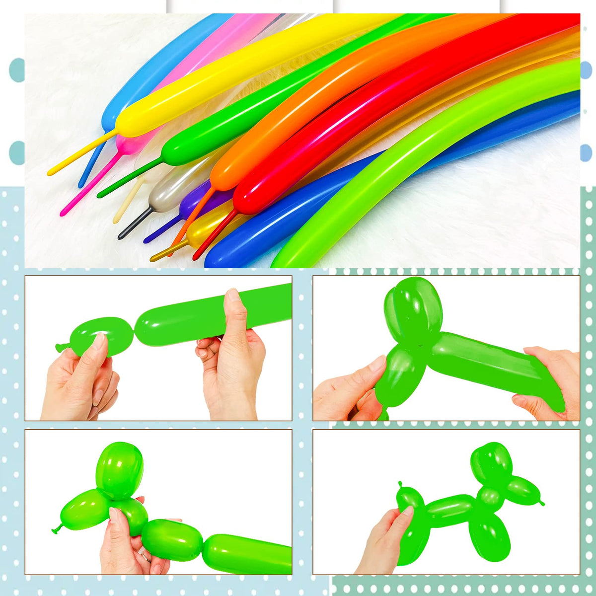 100Pcs clear 260 Balloons Clear Long Skinny Latex Balloon for Animal Ballons, Premium Quality Balloons for Beginners Baloons Making Kid's Carnivals Party Decoartion