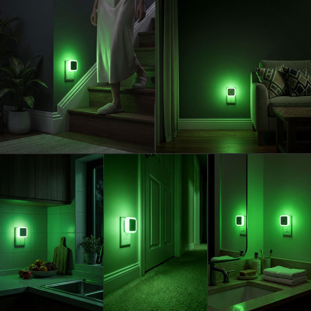 Sujeet Night Light, Night Lights Plug into Wall 8-Pack, Nightlight Plug in Night Light, Dusk to Dawn Night Lamp Led (Red)