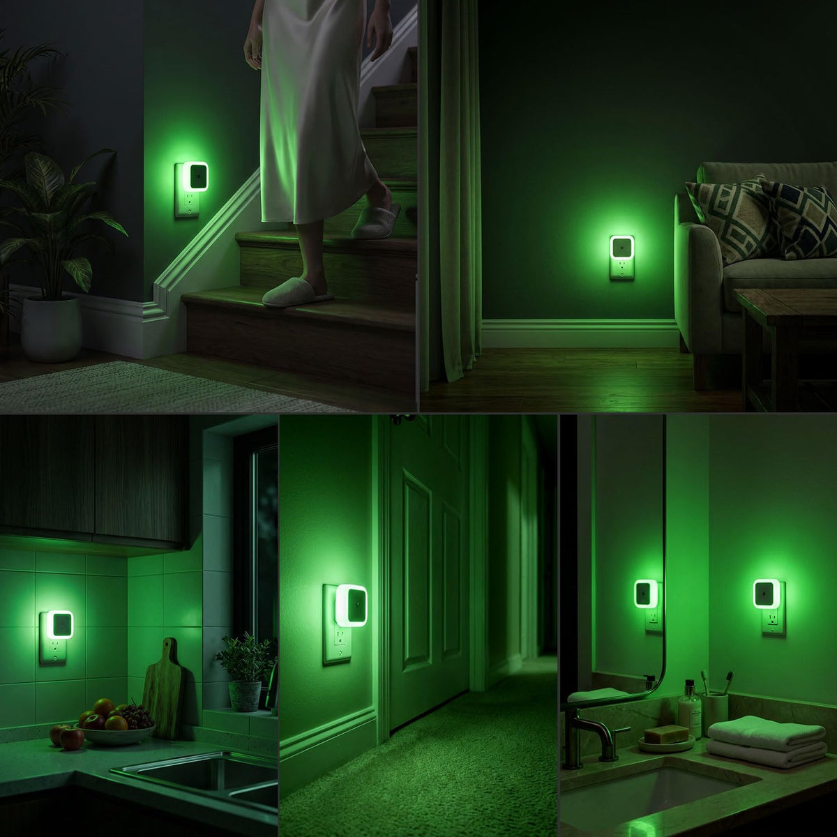 Sujeet Night Light, Night Lights Plug into Wall 8-Pack, Nightlight Plug in Night Light, Dusk to Dawn Night Lamp Led (Red)