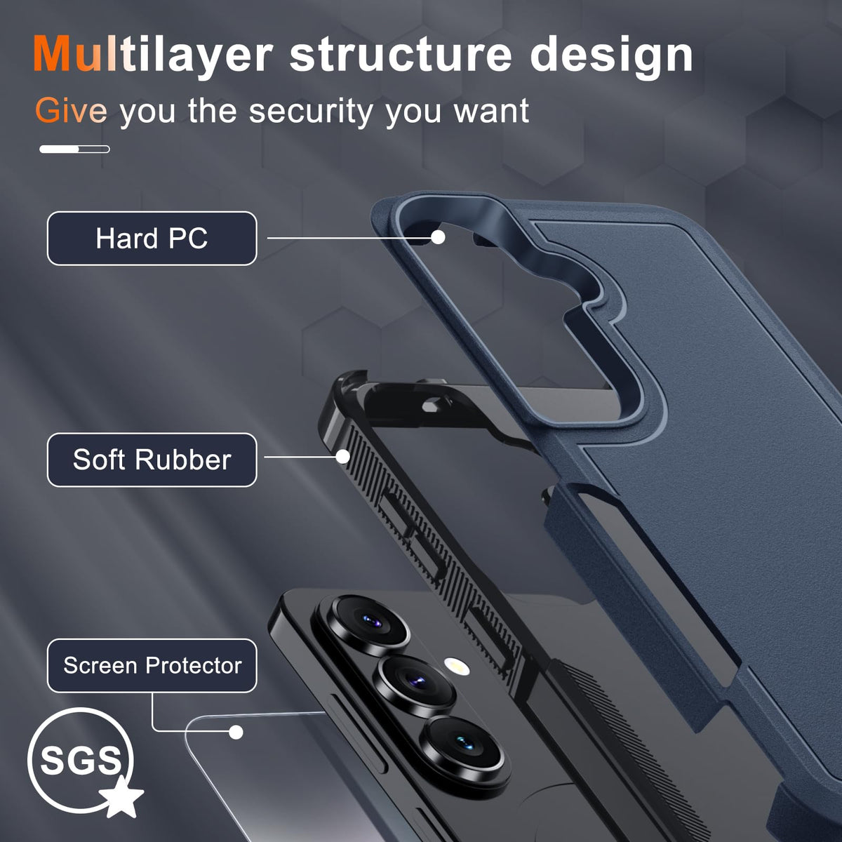 Case for Samsung Galaxy A36/A56/A27,Full Body Heavy Duty Cover,Black Matte