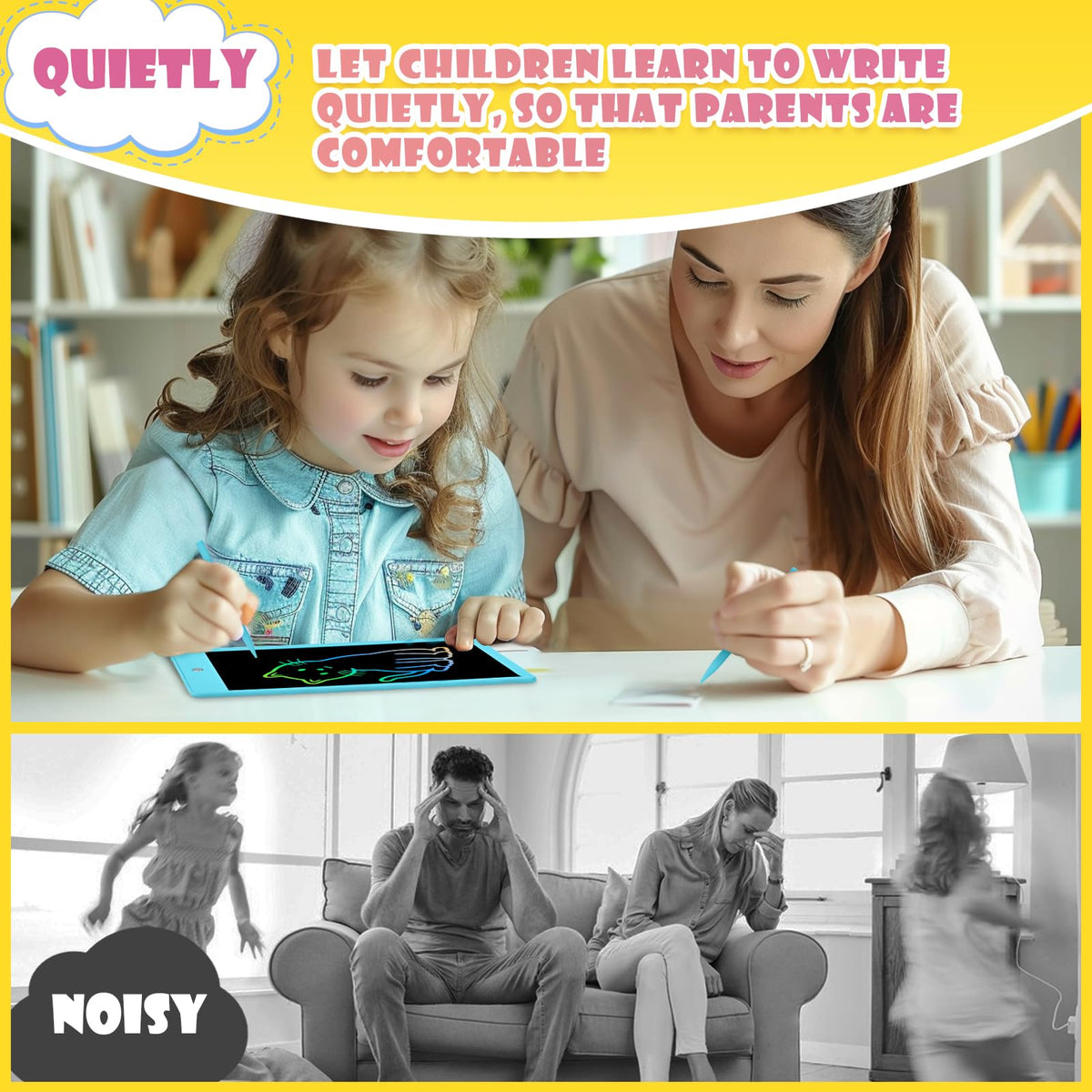 EooCoo Kids Travel Essential 12 Inch LCD Writing Tablet, 2 Pack