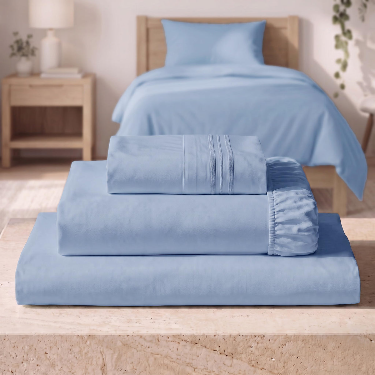 Mellanni Iconic 4-Piece Bed Sheet Set, 16" Deep Pocket (Queen, White)