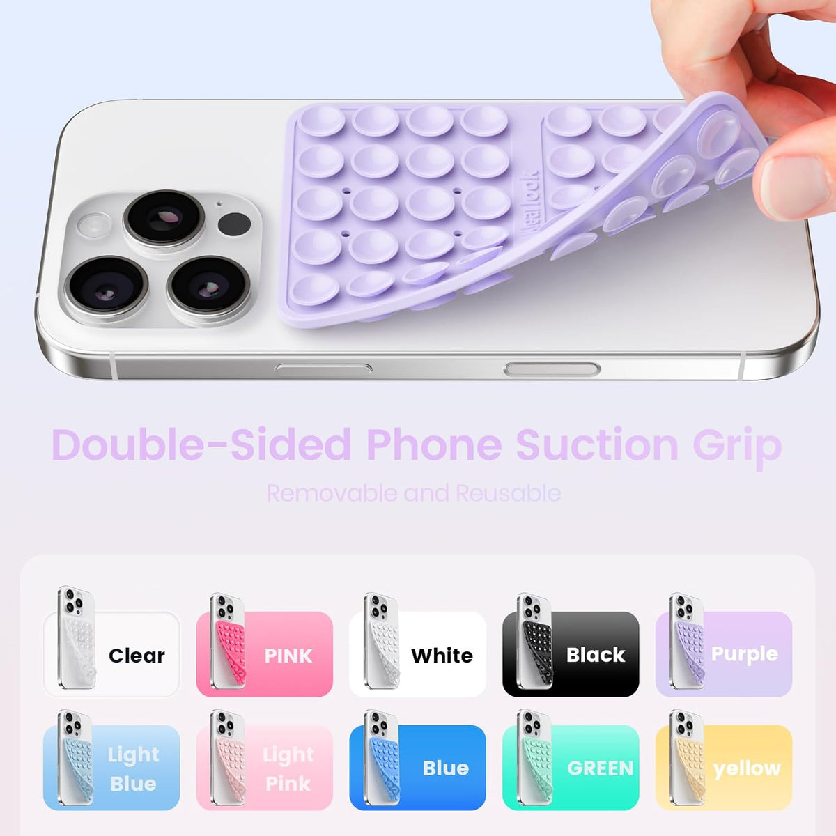 Klearlook 4PCS Silicone Double Sided Suction Cup Phone Case, Combination C