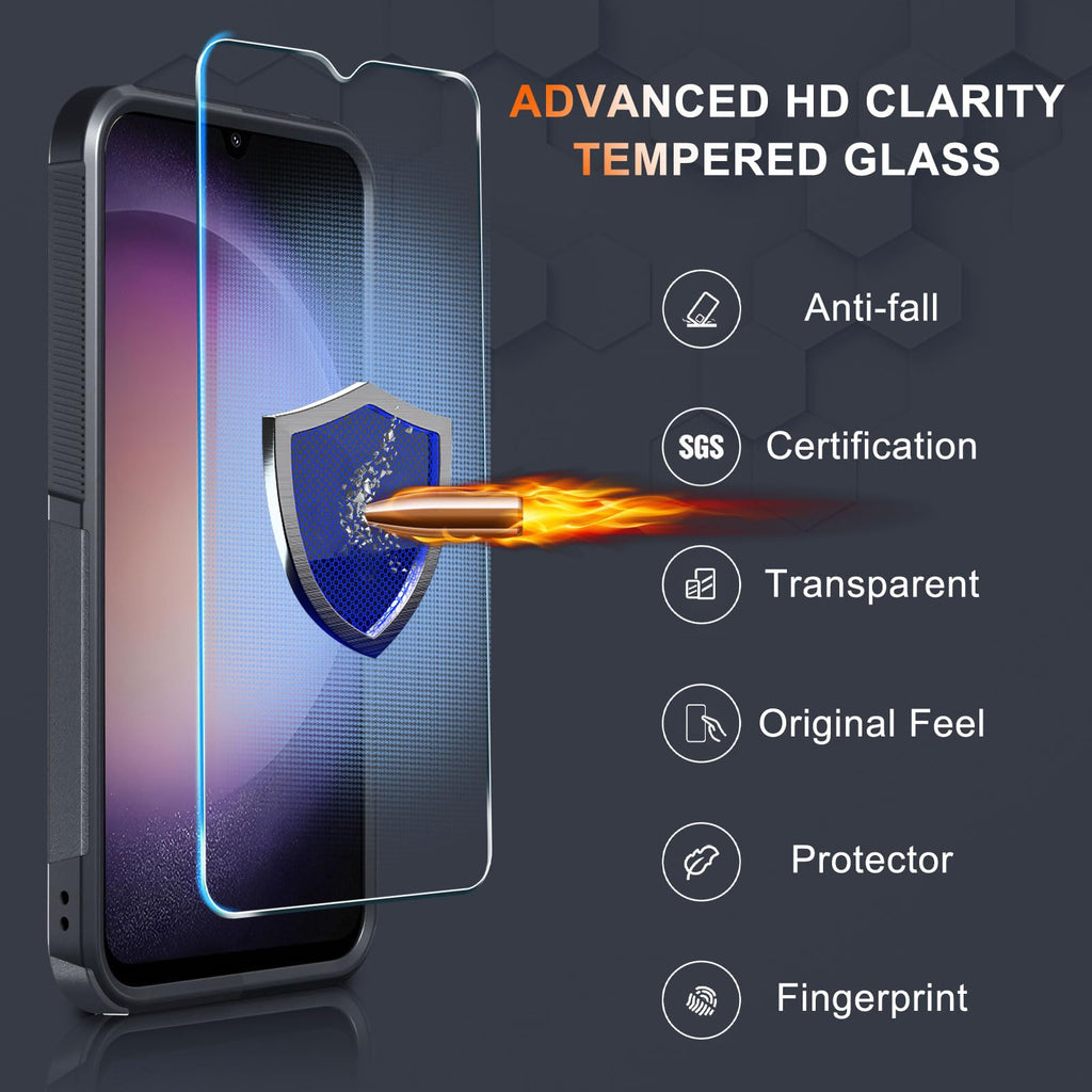 Case for Samsung Galaxy A36/A56/A27,Full Body Heavy Duty Cover,Black Matte