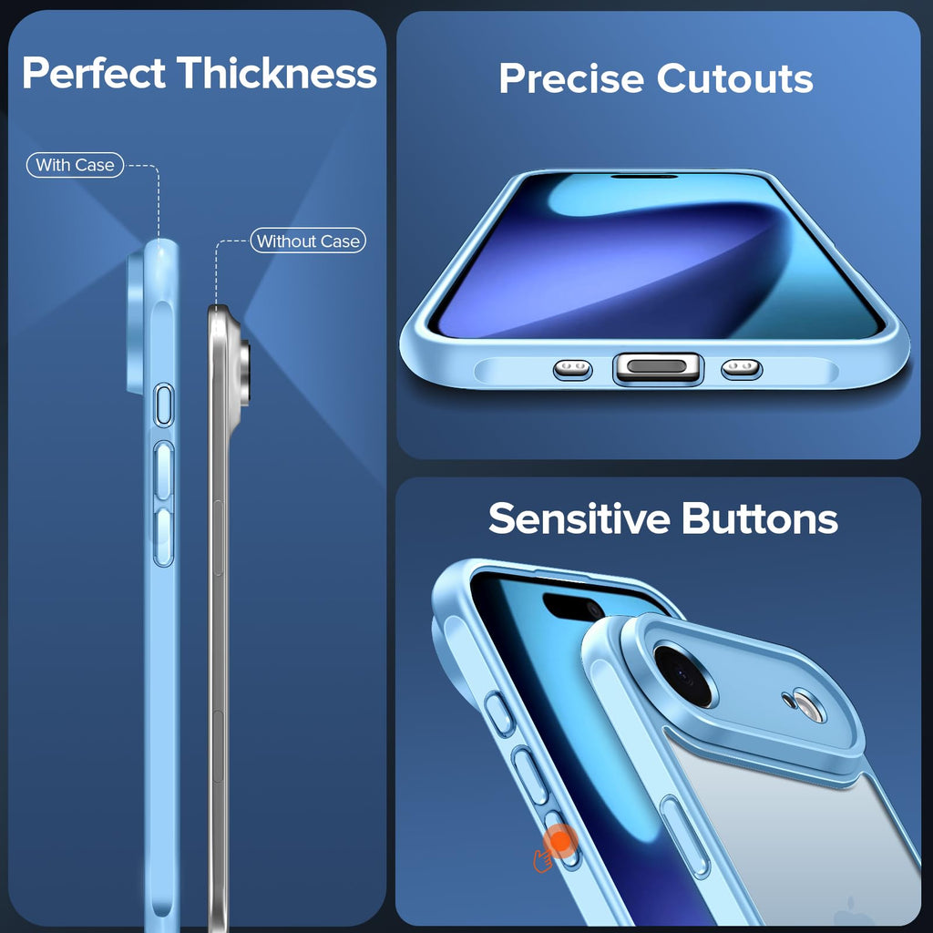 ivoler 3-in-1 Case for iPhone 16 Plus 6.7 inch, Clear