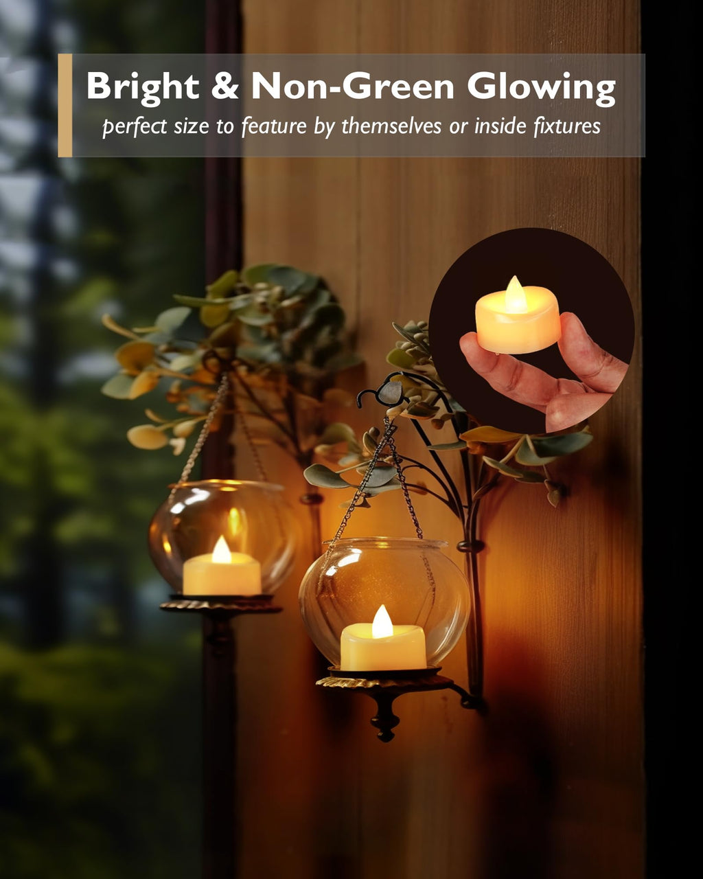 merrynights LED Candles, Tea Lights Candles Battery Operated Bulk, 24-Pack Long-Lasting 200 Hours Flameless Tealight Candles, Realistic Tea Lights for Halloween Christmas Wedding, 1.5'' D X 1.25'' H