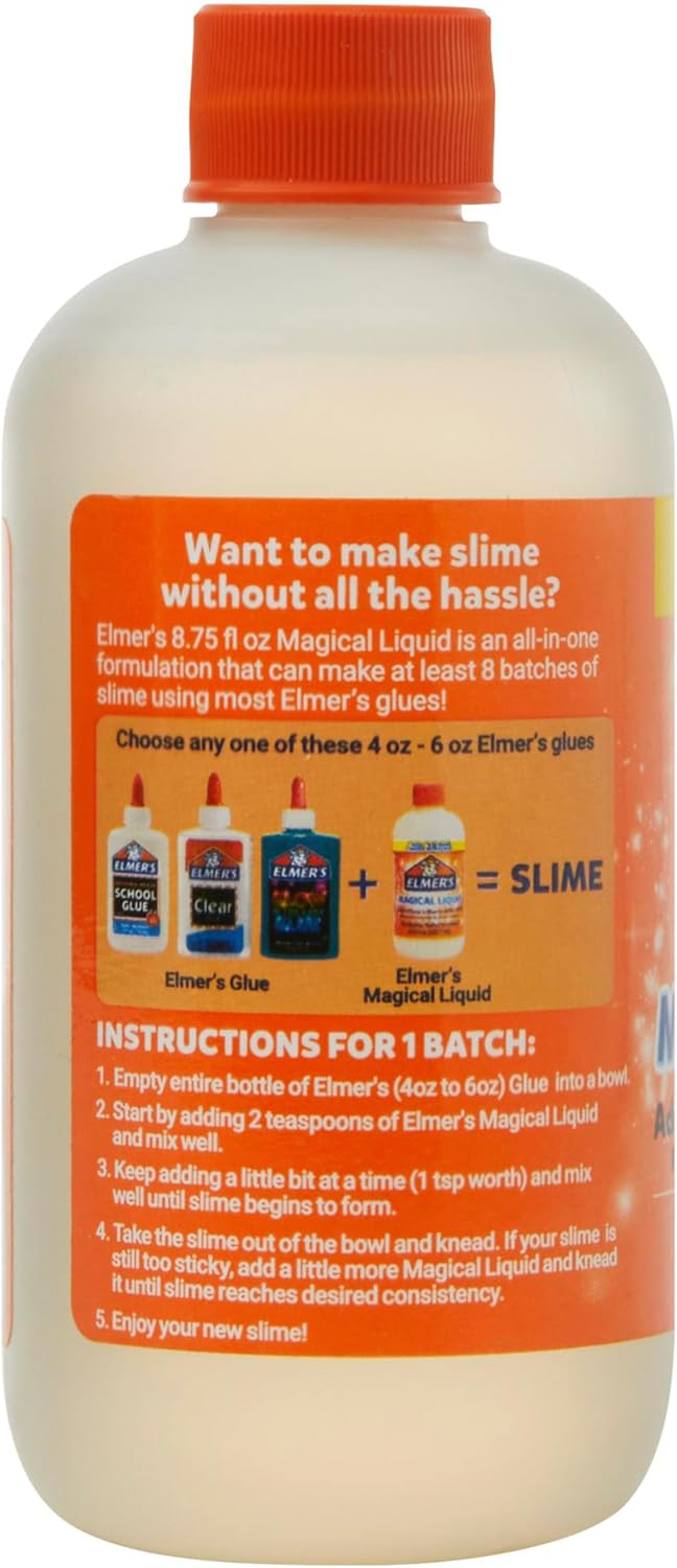 Elmer's Magical Liquid, Slime Activator Solution, Updated Formula for Double Slime Output, Safe, Washable, 8.75 fl oz - Kids Activity, Arts & Crafts, #1 Teacher Brand