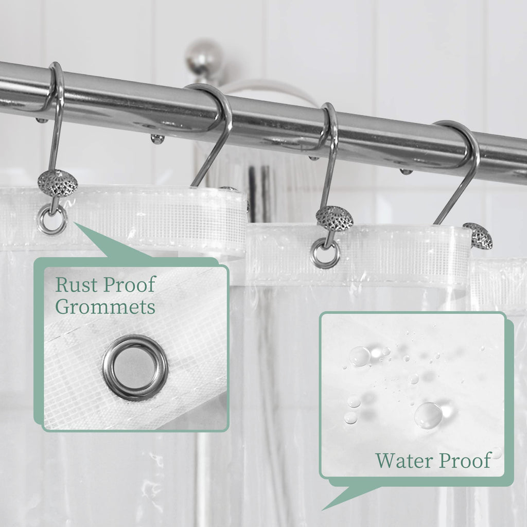 Mrs Awesome Dark Gray Shower Curtain Liner with 3 Magnets, 72x72