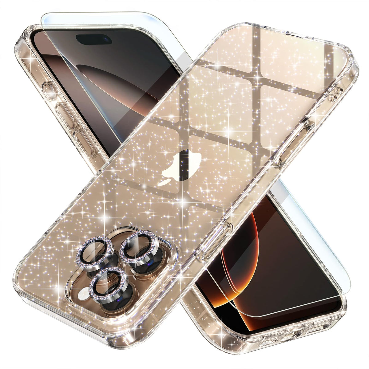 Choiche for iPhone 18 Pro Max Case Clear Women Girly (Glitter Clear)