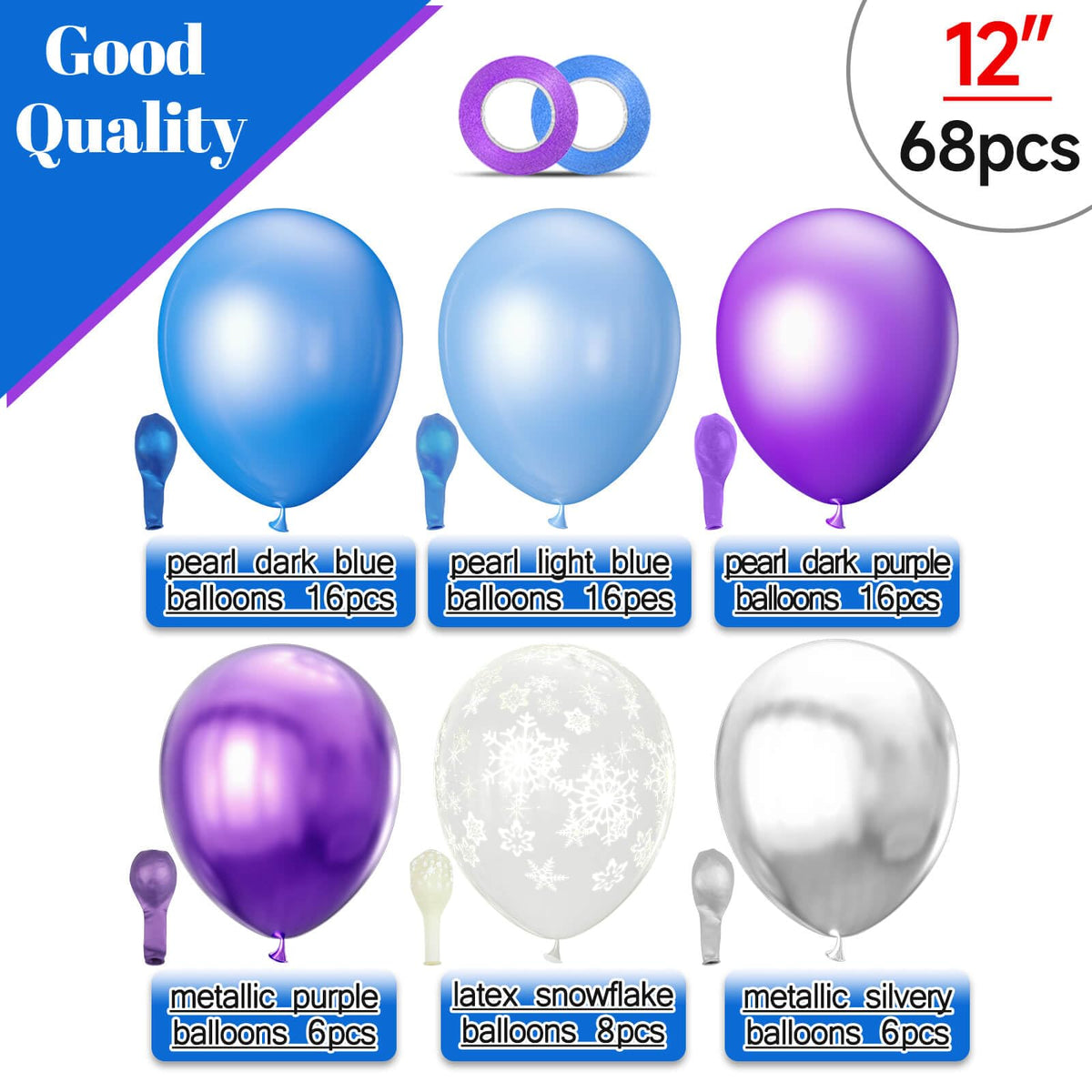 68Pcs Dusty Blue and Champagne Gold Balloons 12 Inch Sand White Pastel Baby Blue Confetti Balloon for Boy Baby Shower Bridal Shower Birthday Wedding Party Decorations.