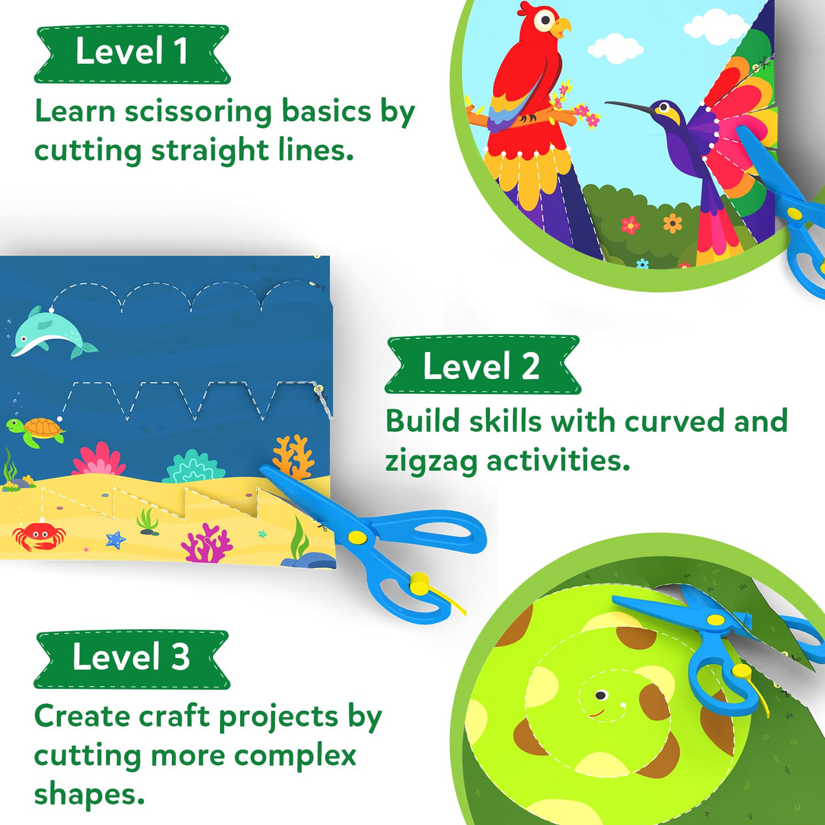Skillmatics Snip Snip, Scissor Skills, Felt Craft Activity, Gift for Kids