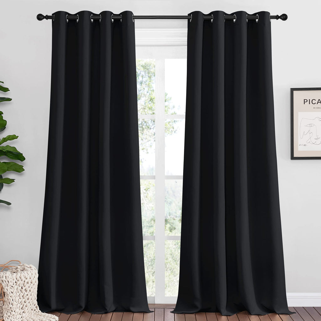 NICETOWN Thermal Insulated Solid Grommet Blackout Curtains/Drapes/Panels for Dining Room (Hunter Green, 1 Pair, 42 by 63-Inch)