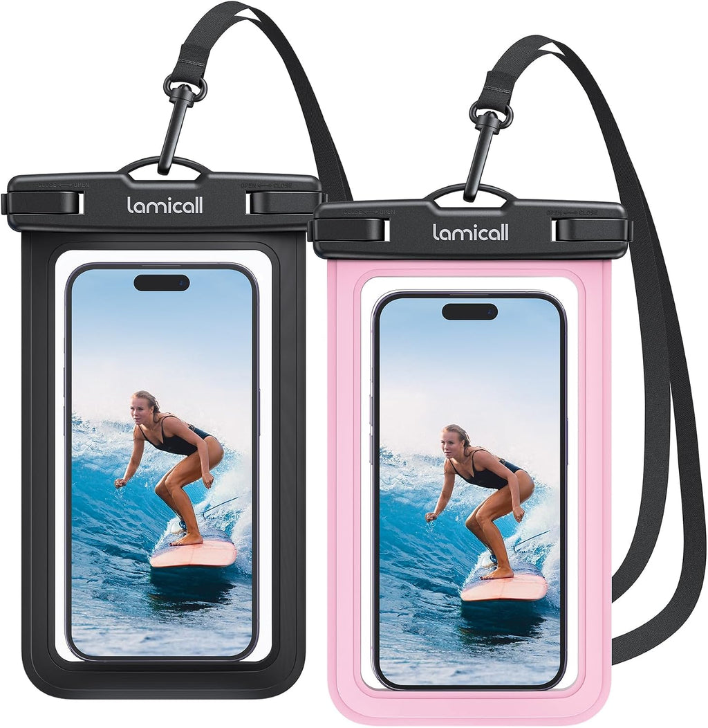 Lamicall 2Packs Waterproof Beach Bags, Vacation Essentials for Wemen Men