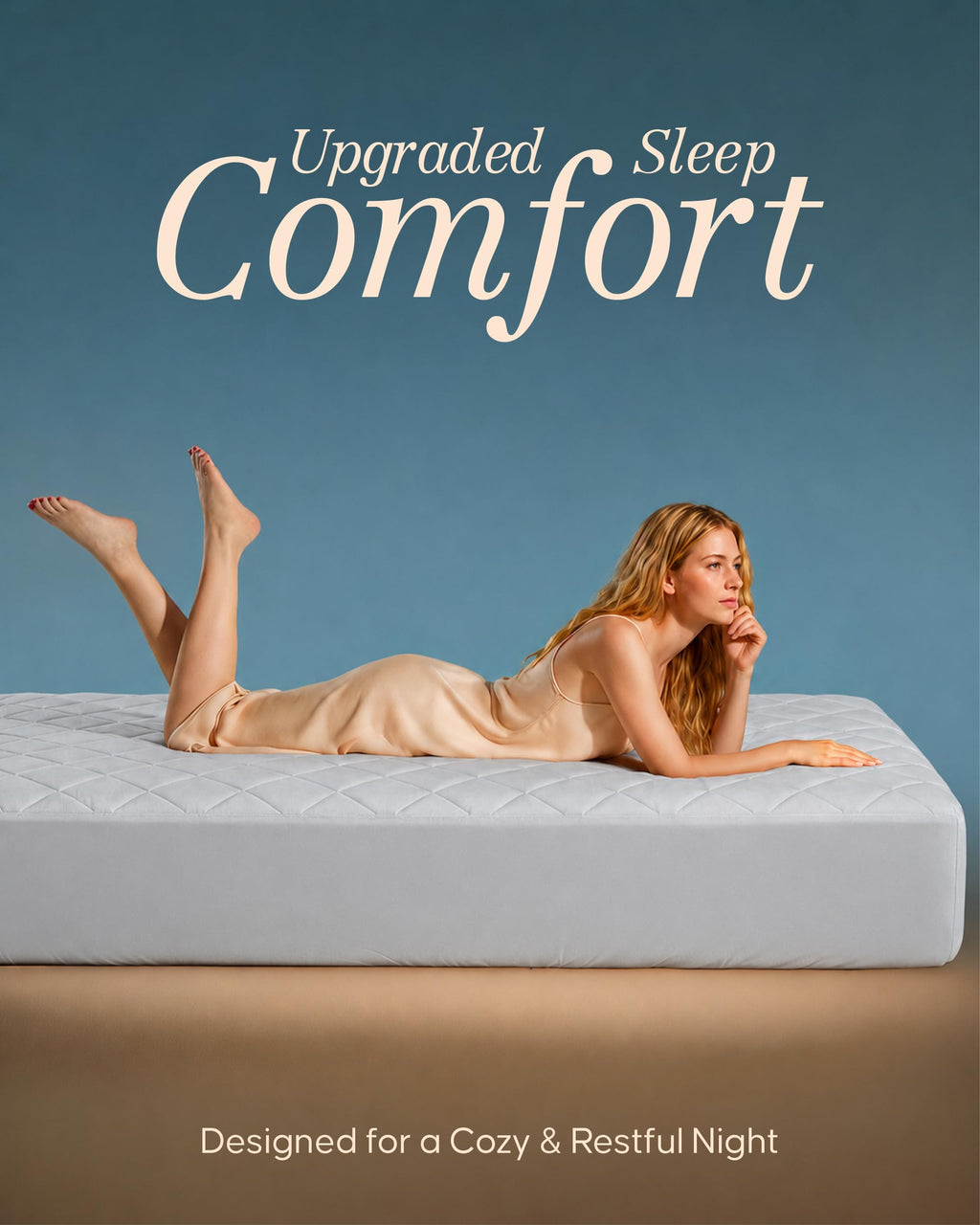 Twin Mattress Pad, Quilted Mattress Protector Topper fits 16" Deep Pocket