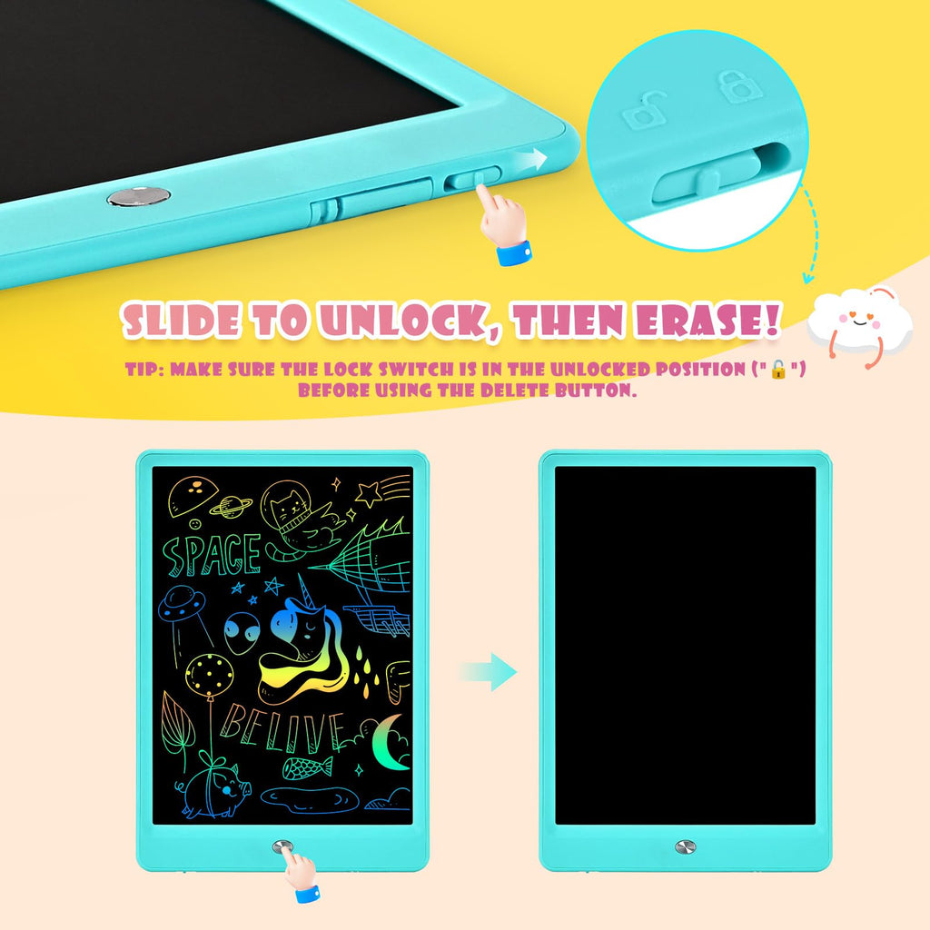 EooCoo Kids Travel Essential 12 Inch LCD Writing Tablet, 2 Pack