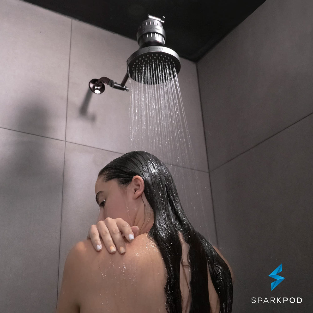 SparkPod Rain Shower Head, 6 Inch Round, Luxury Polished Chrome Finish