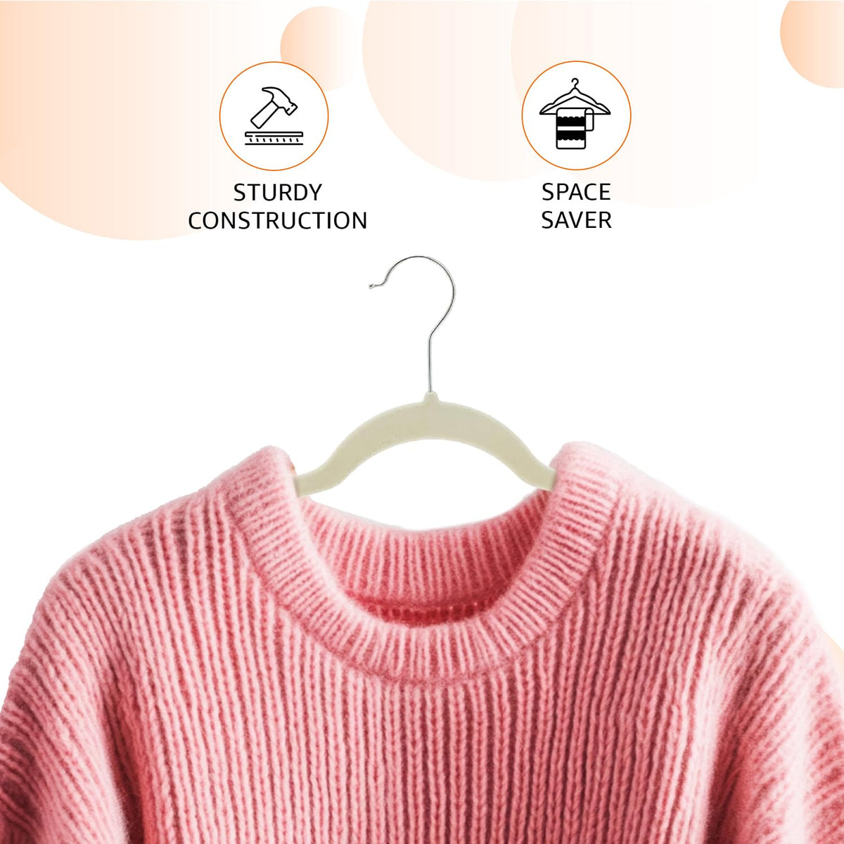 Amazon Basics Slim Velvet Non-Slip Space Saving Suit Clothes Hangers, Sturdy Construction, Navy Blue/Rose Gold, 50-Pack