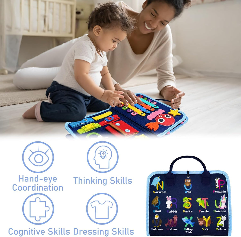 Gojmzo Busy Board Montessori Toys for Toddler Boy Girl Gifts Busy Book