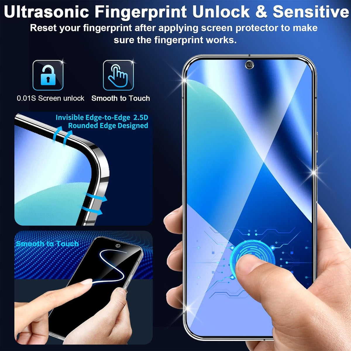 letosan 3 Pack for Google Pixel 11 Pro Screen Protector Tempered Glass + 3 Pack Camera Lens Protector, Military Grade Shatterproof, 9H Hardness, Fingerprint Unlock,Case Friendly 6.3 Inch