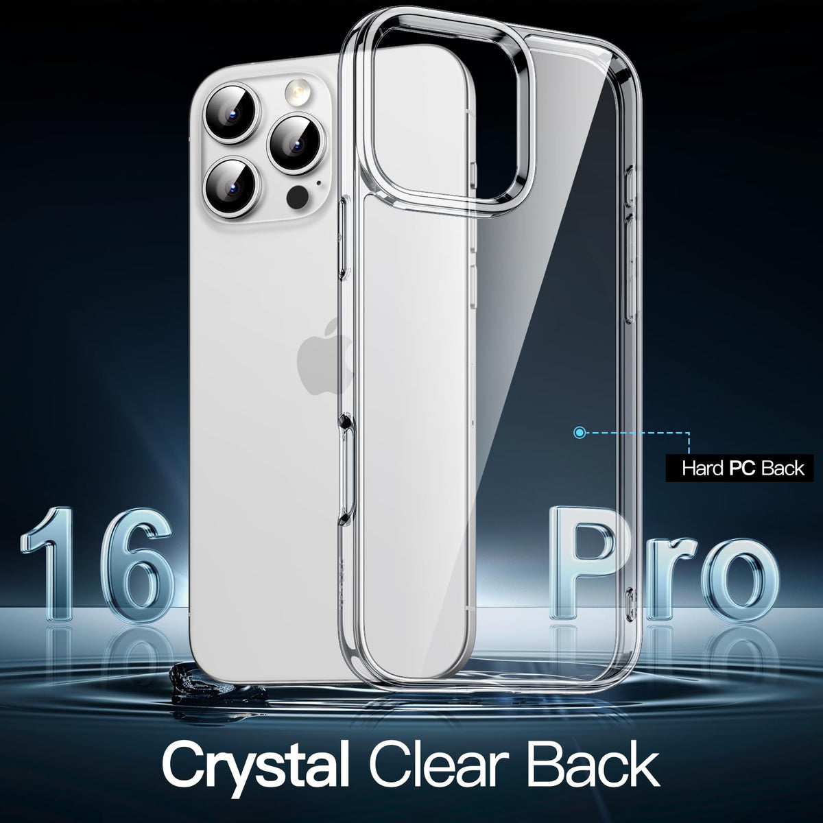 JETech Case for iPhone 16 Pro, Anti-Yellowing, Natural Titanium