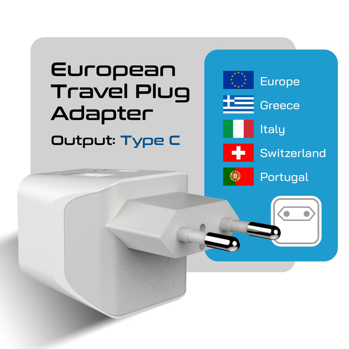 Ceptics 2 in 1 UK Adapters for Travel, Dual USA Input, Grounded, Pack of 3