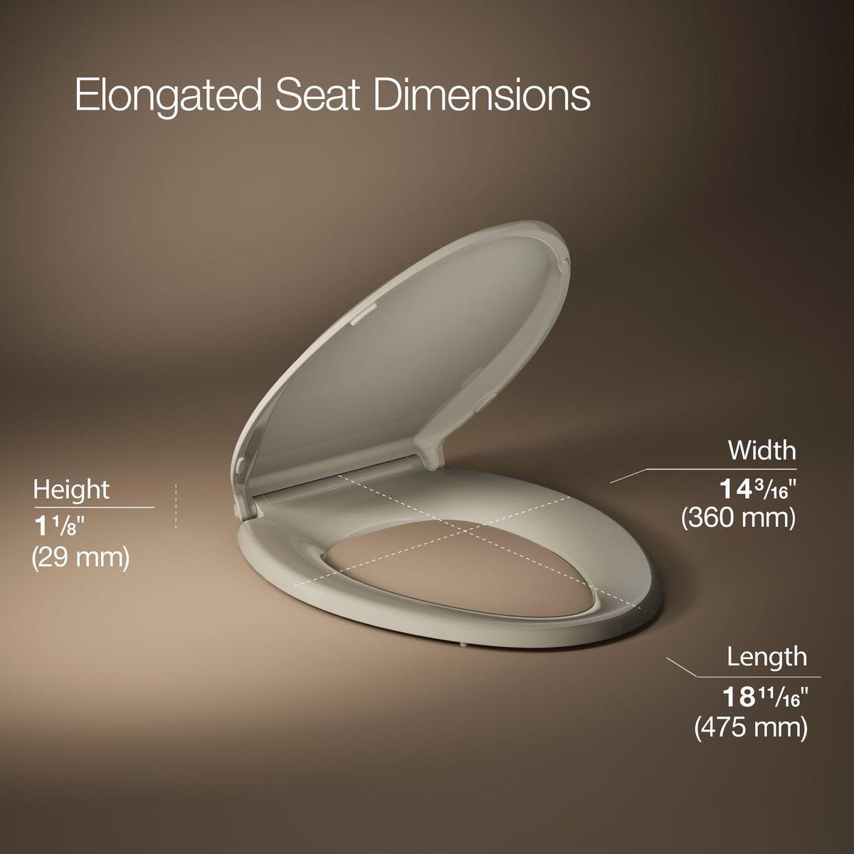 KOHLER CACHET® Nightlight Soft Close Toilet Seat Elongated, ReadyLatch®, Grip-Tight Hardware, White