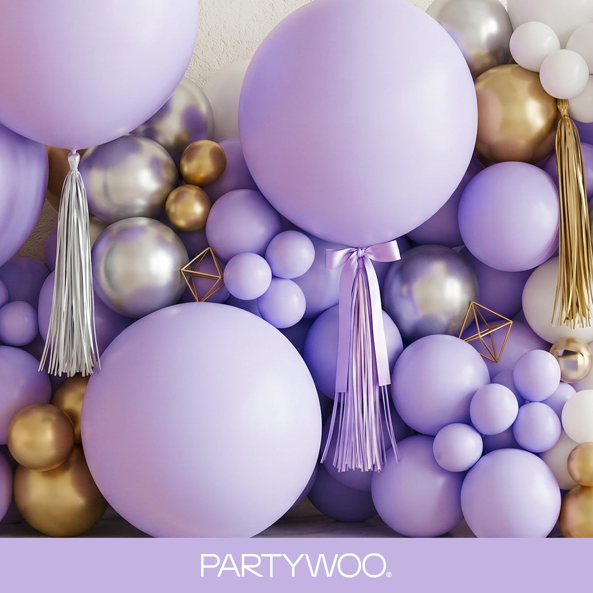 PartyWoo Lavender Balloons 127pcs Light Pastel Purple Lilac Different Sizes