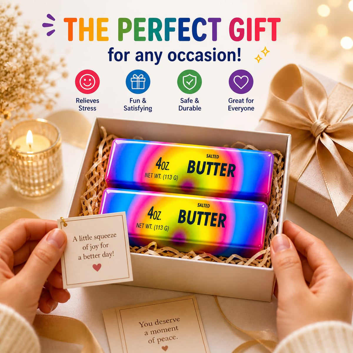 Butter Squishy,Squeeze Toys,2026 New Soft Novelty Toy,Realistic Butter Stick Fidget, Slow Rising Soft Stress Toy for Adults Stress Relief & Anxiety Relief (Butter-1PCS)