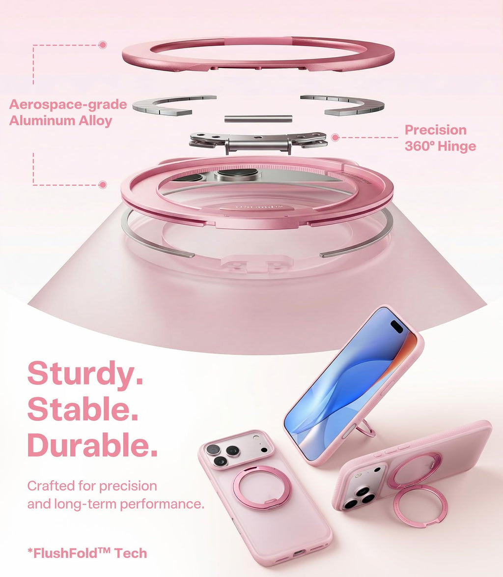 TORRAS 360 Magnetic Stand for iPhone 17 Pro Max Case, Clear