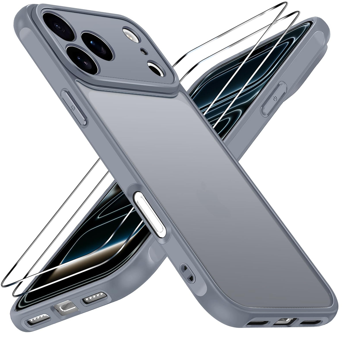 ivoler 3-in-1 Case for iPhone 16 Plus 6.7 inch, Clear