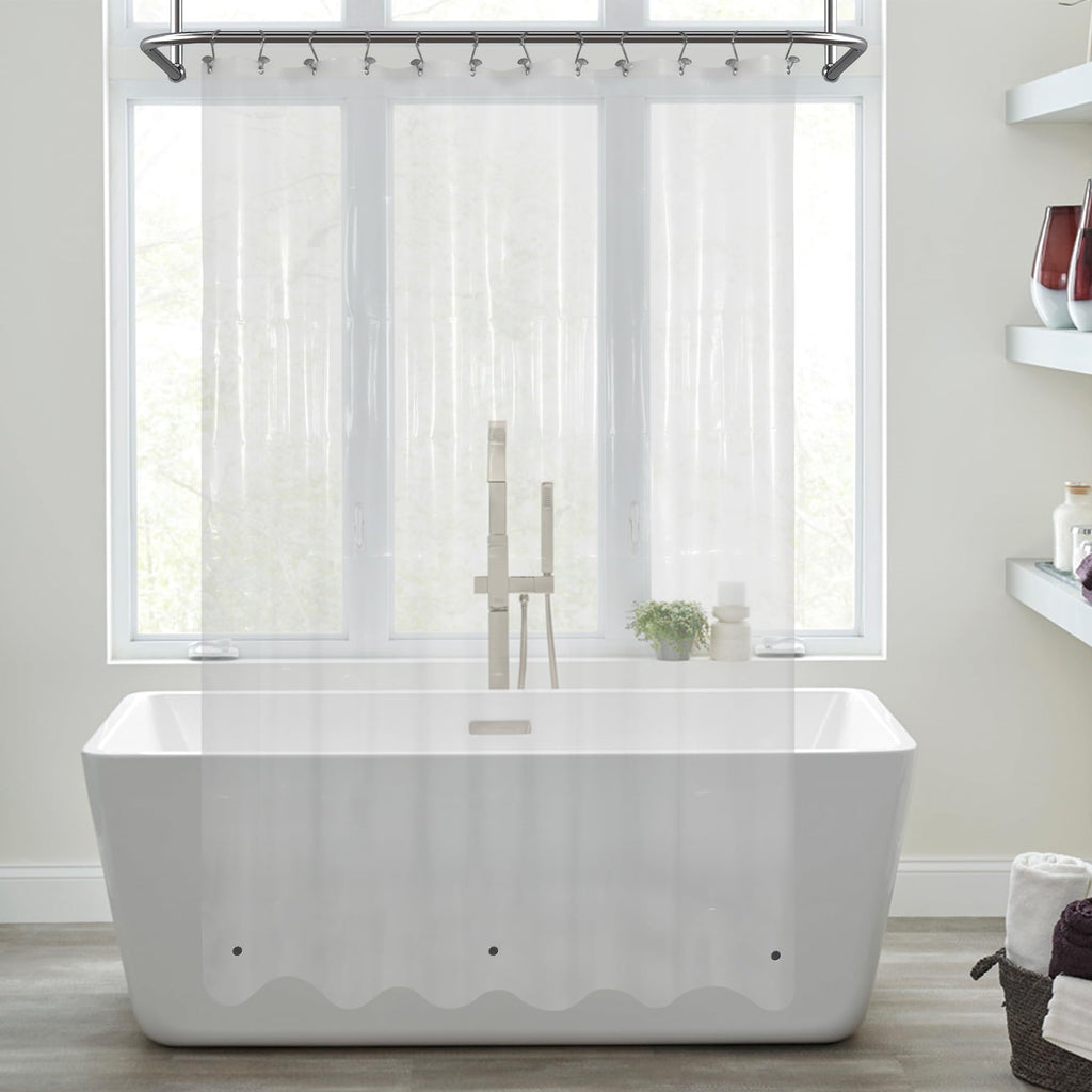 Mrs Awesome Dark Gray Shower Curtain Liner with 3 Magnets, 72x72