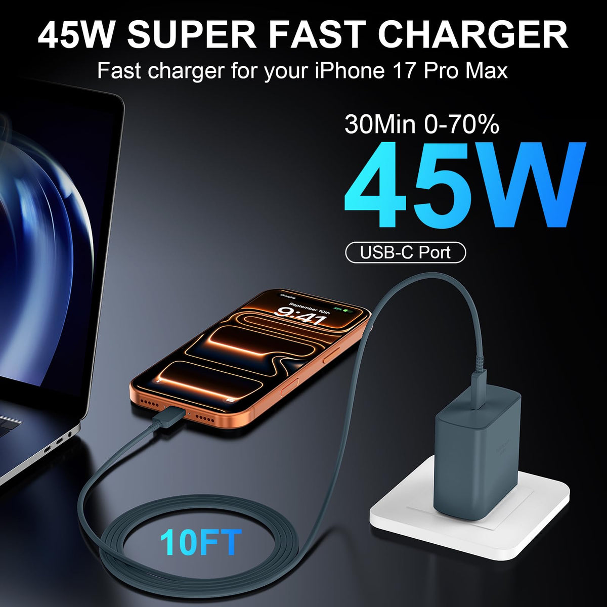 iPhone 18 17 Pro Max Charger Fast Charging 45W USBC iPhone Duo Fast Charger