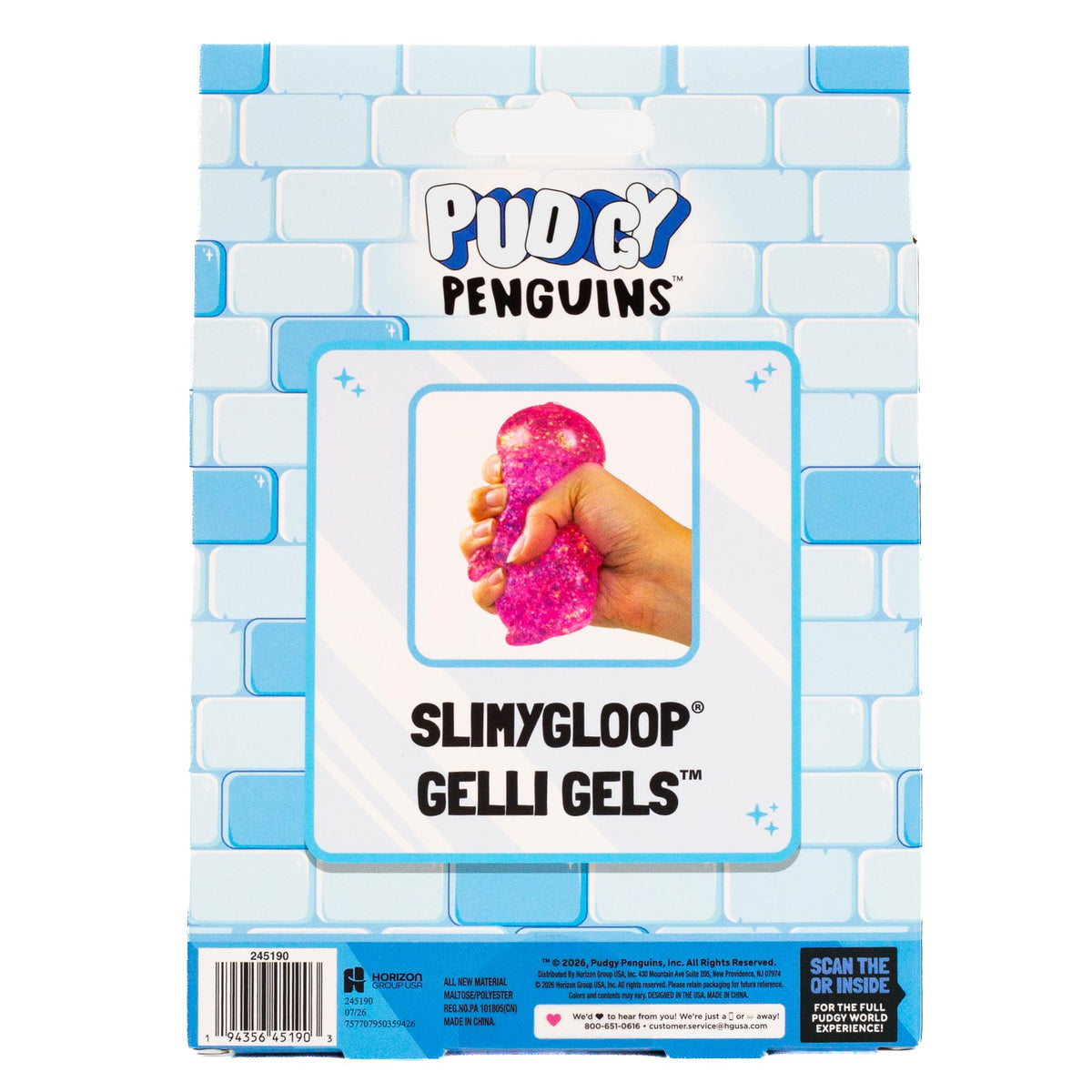 Horizon Group USA Slimygloop Gelli Gels, Patrick Pink