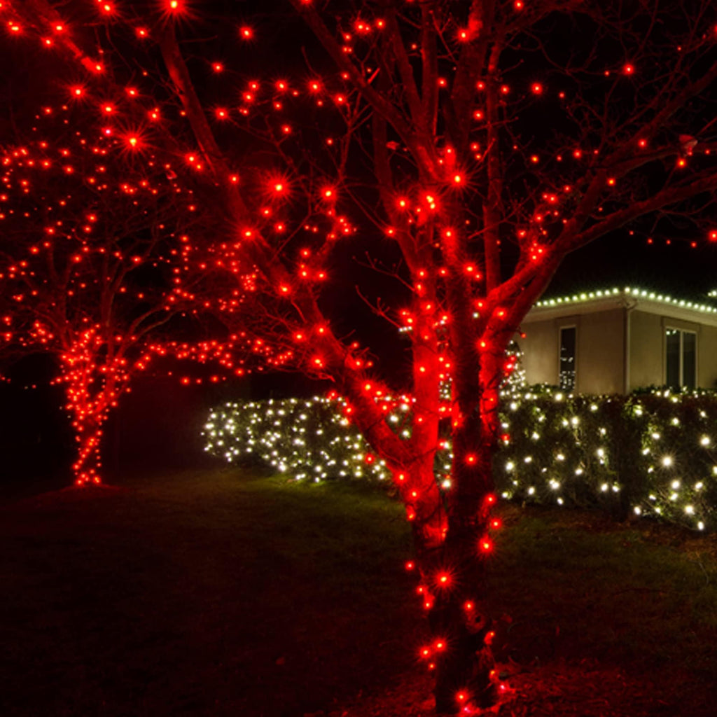 DAZZLE BRIGHT Halloween 300 LED String Lights, 100FT String Lights with 8 Lighting Modes, Halloween Decorations for Party Carnival Supplies, Outdoor Yard Garden Decor (Purple & Orange)