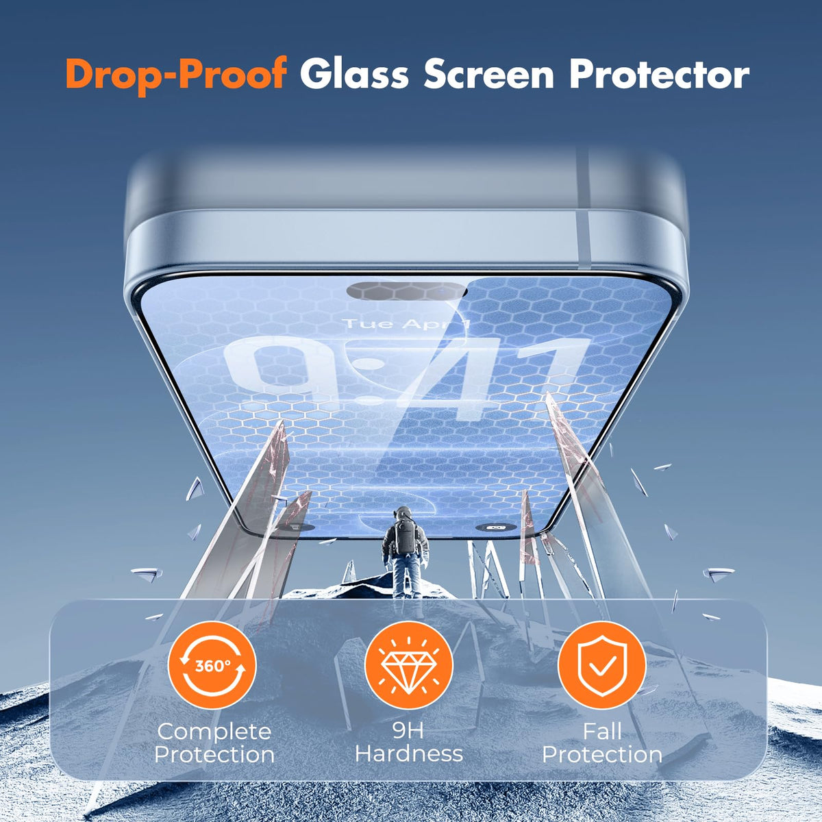 UNBREAKcable 3-Pack Screen Protector for iPhone 16 Pro Max, Full Coverage